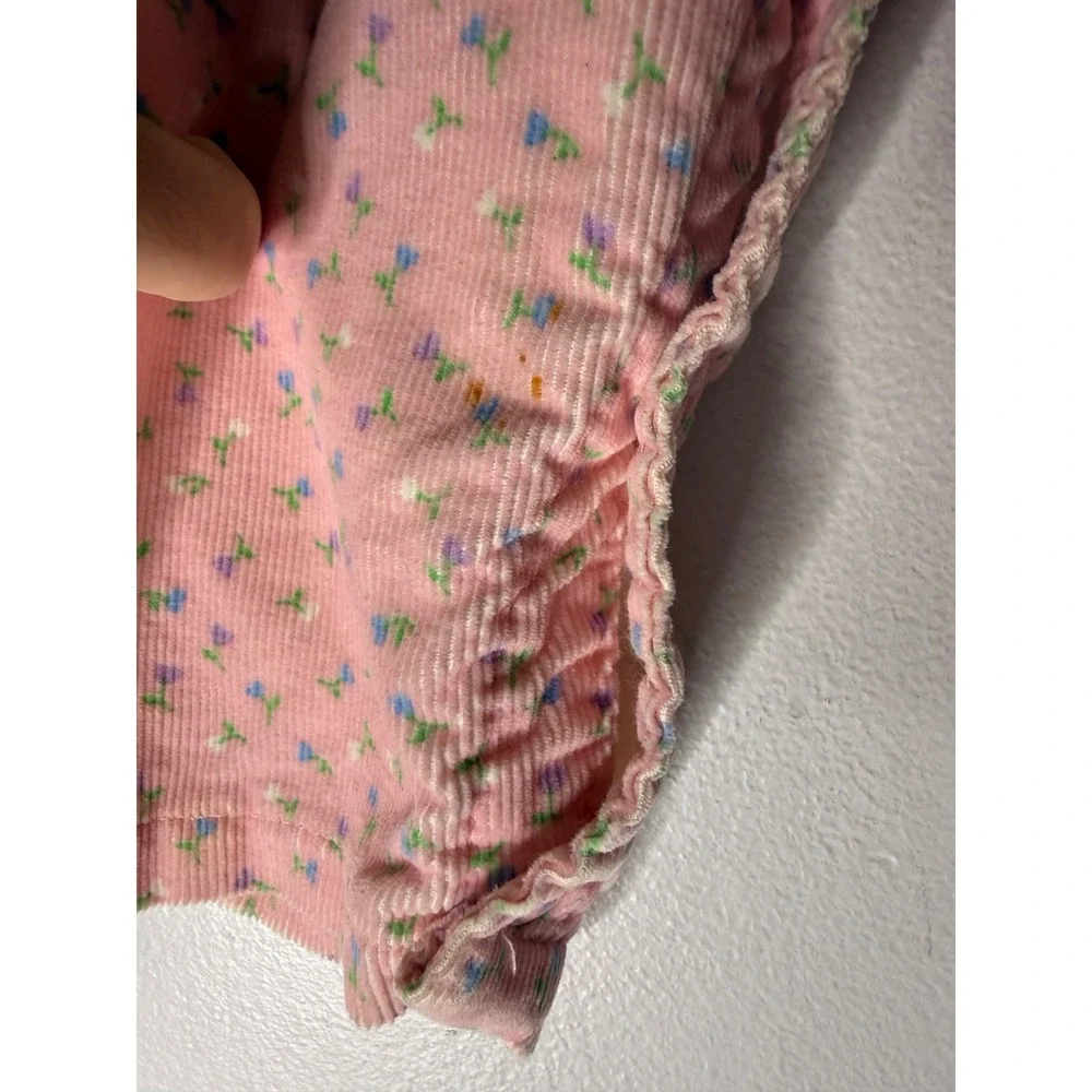 Vintage Oshkosh pink floral corduroy overalls‎ size 24 months